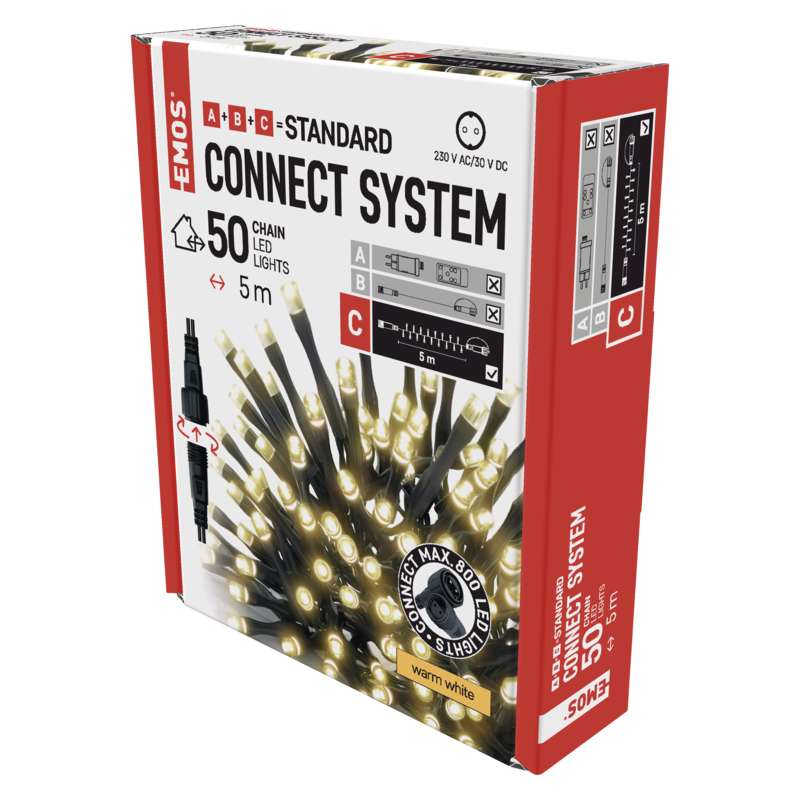 Řetěz LED spojovací Emos Standard teplá bílá 5 m