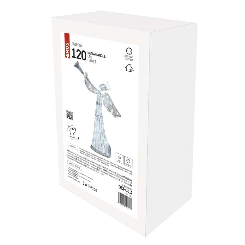 Anděl LED vánoční Emos studená bílá