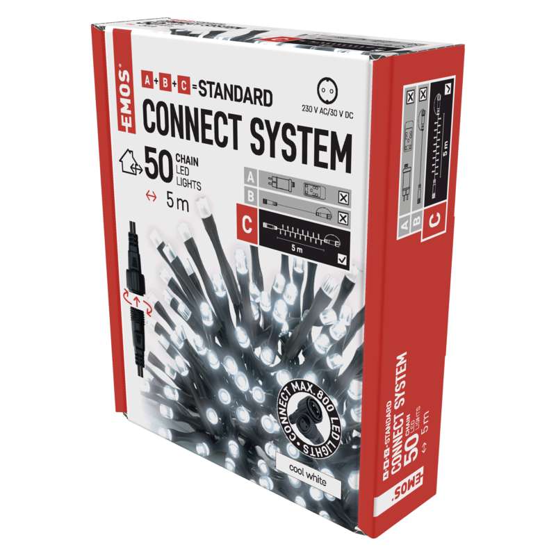 Řetěz LED spojovací Emos Standard studená bílá 5 m
