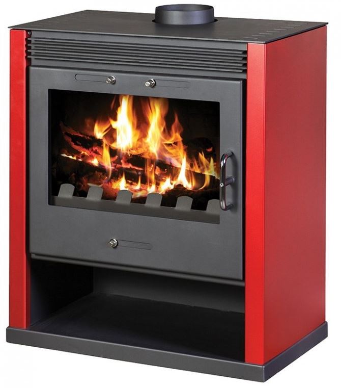 Kamna krbová s výměníkem Victoria Rubin B červená VICTORIA