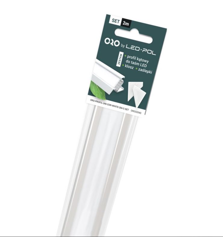 Profil ALU rohový sada komplet Led-Pol 2 m bílá