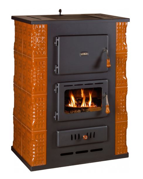 Kachlová krb.kamna s výměníkem PRITY S3W13 K -hnědá PRITY