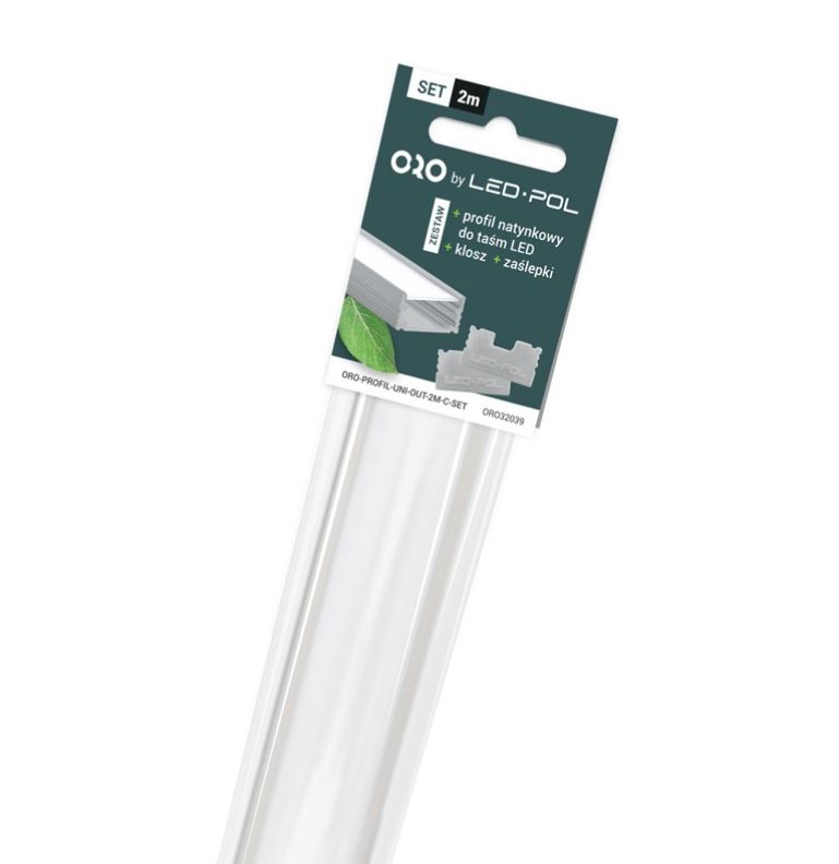 Profil ALU přisazený sada komplet Led-Pol 2 m hliník