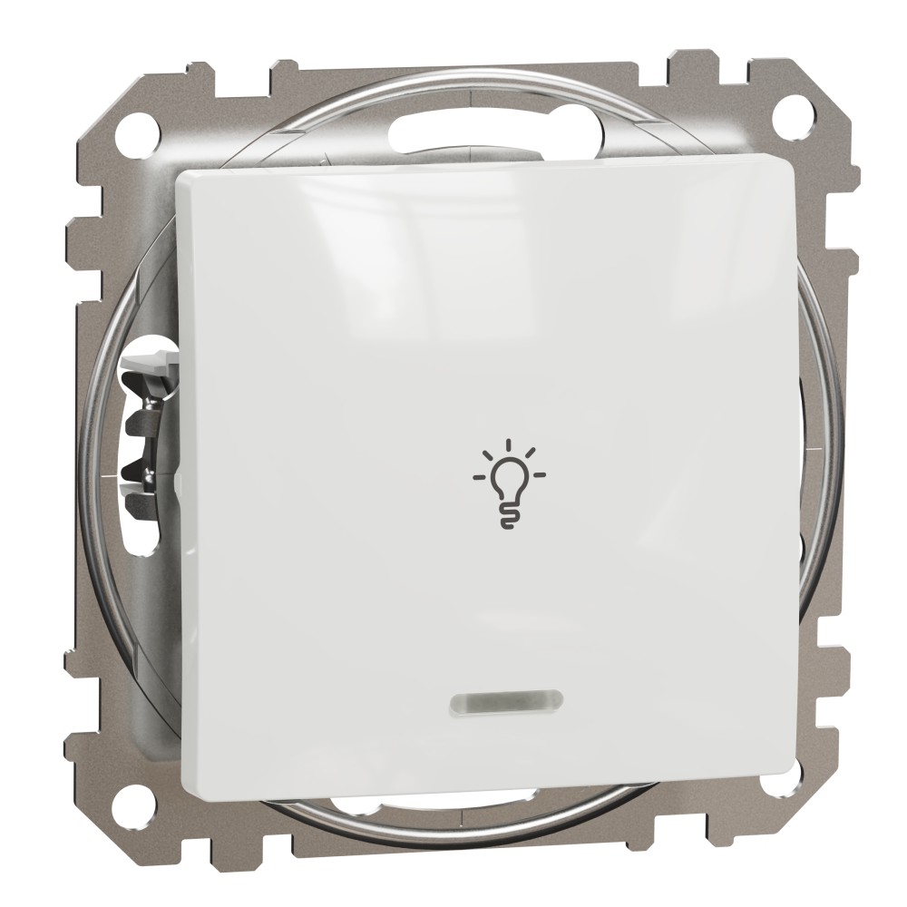 Tlačítko Schneider Sedna Design řazení 1/0So bílá