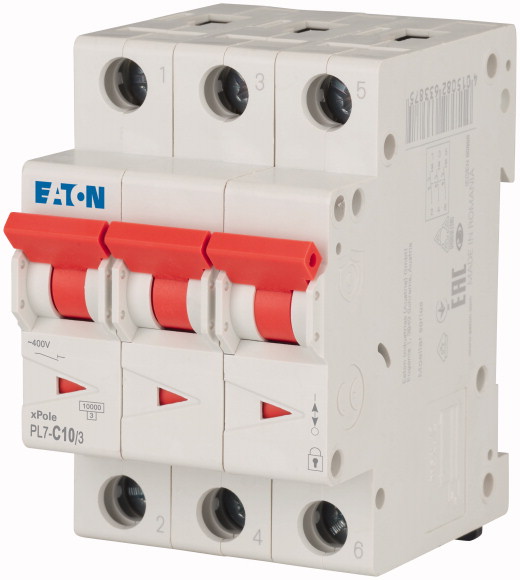 Jistič EatonPL7-C10/3 10 kA C 10 A Eaton