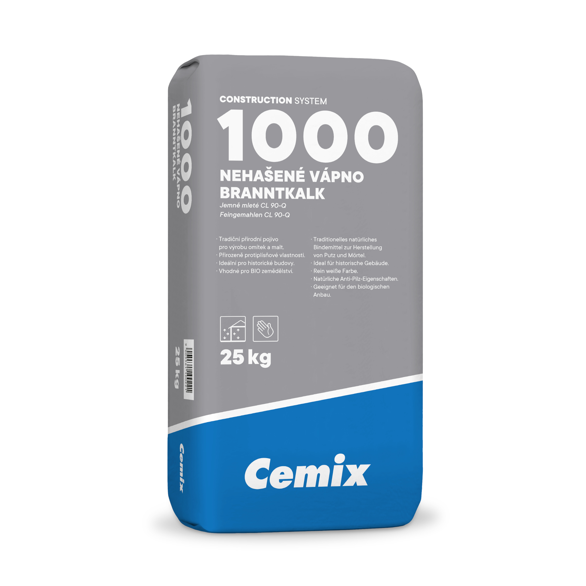 Vápno nehašené Cemix 1000 CL 90-Q 25 kg Cemix