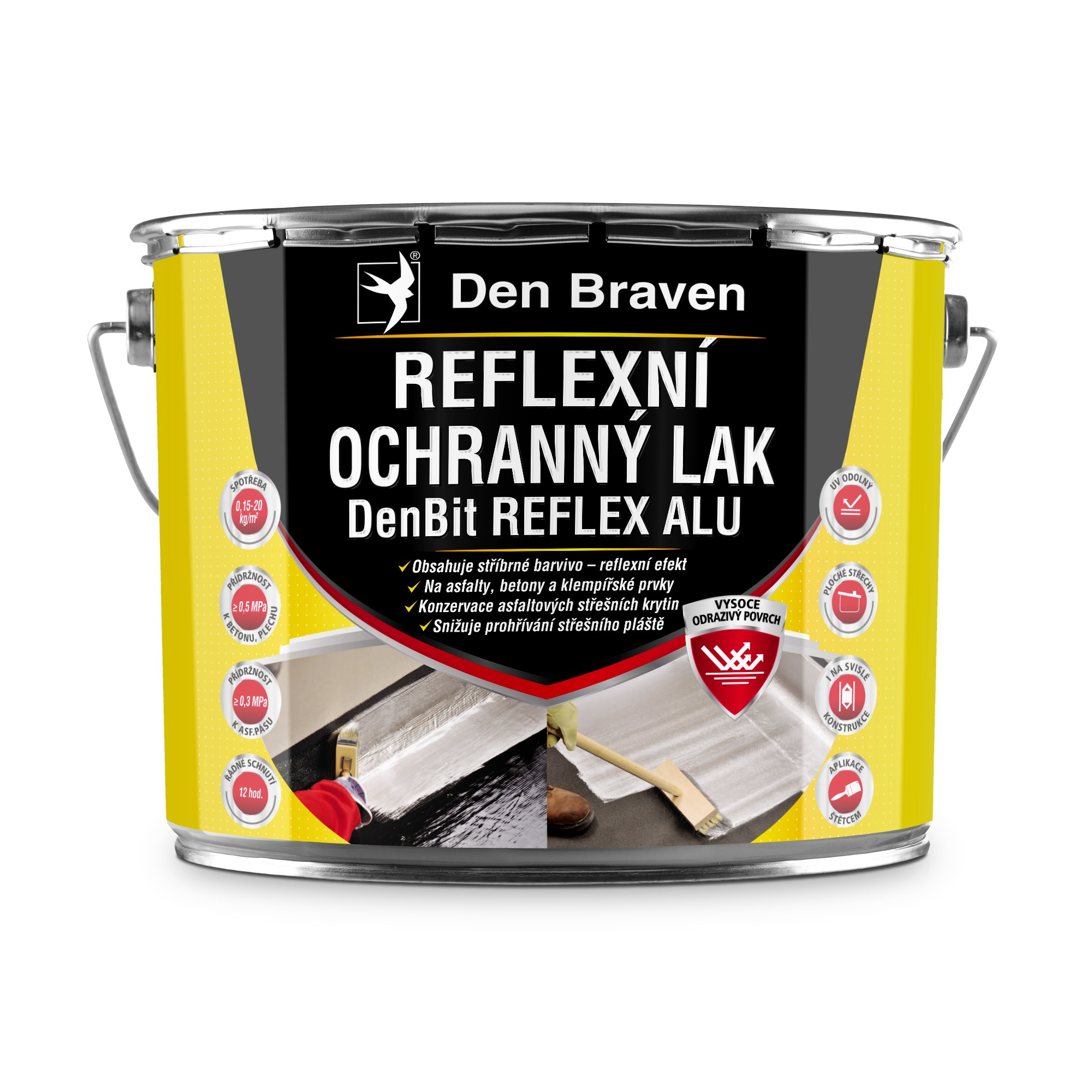 Lak ochranný reflexní DenBit Reflex Alu 9 kg DEN BRAVEN