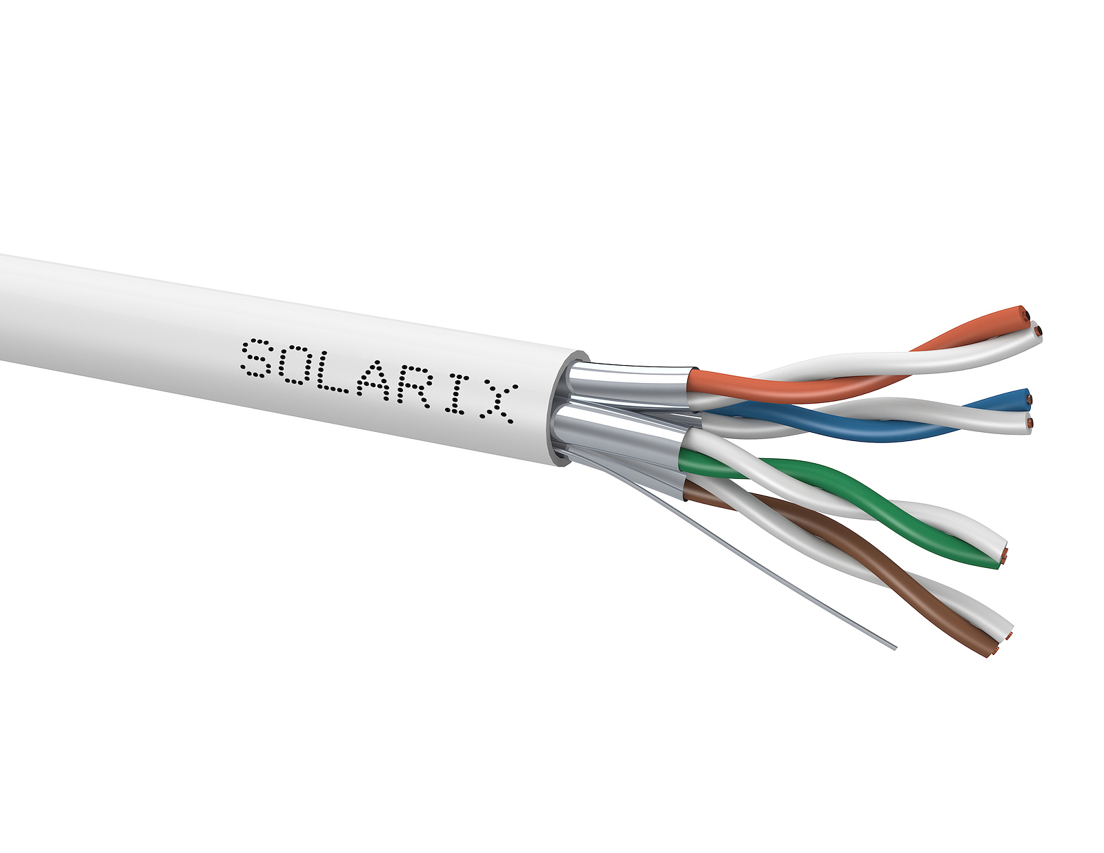 Kabel instalační Solarix CAT6a STP stíněný LSOH 500 m/bal. Solarix
