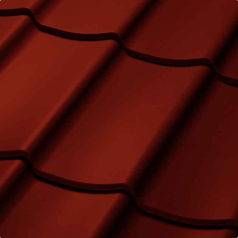 Velkoformátová profilovaná plechová střešní krytina SATJAM Trend PE25 RAL 8017 hnědá