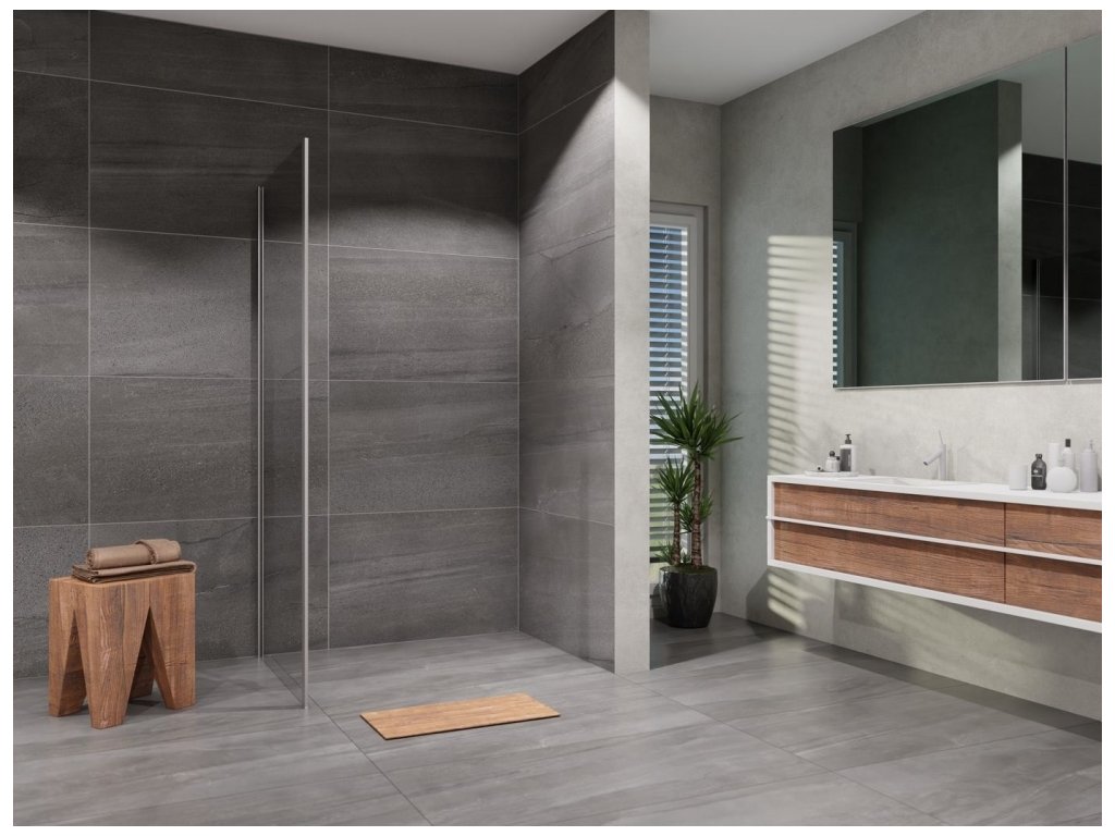 Stěna pevná Lansanit Serra SPE90 890 mm chrom/čiré sklo