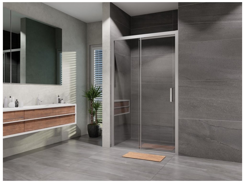 Dveře sprchové Lansanit Serra SEU16-2 1 600 mm chrom/čiré sklo