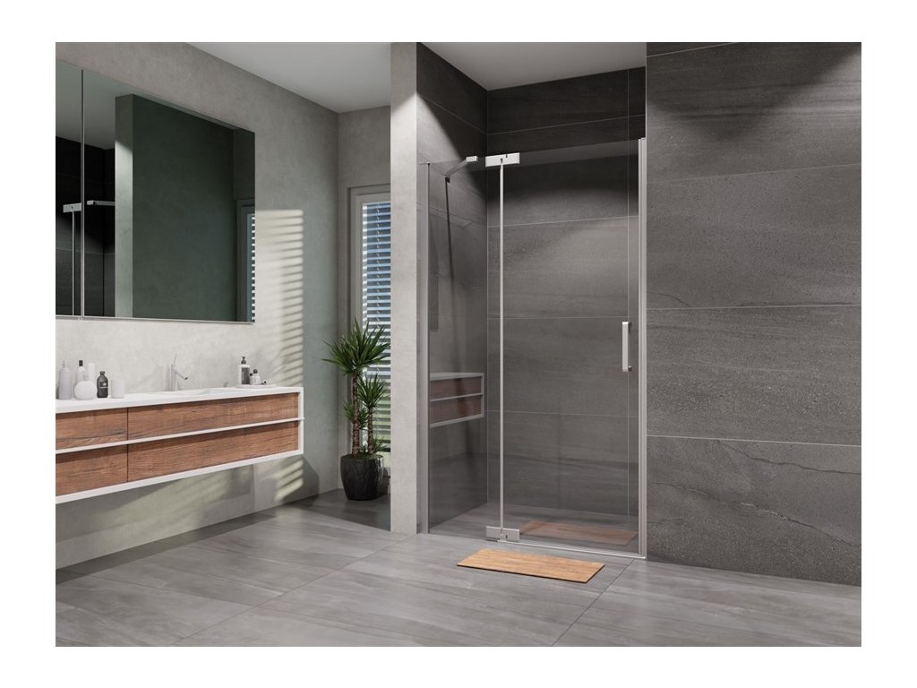 Dveře sprchové Lansanit Brix H2Y-11L 1 100 mm chrom/čiré sklo levé provedení