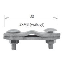 Svorka na zemnící pásek-drát SR 03 S/S se šroubem 2 x M8 KOVOBLESK KPS OPAVA s.r.o.
