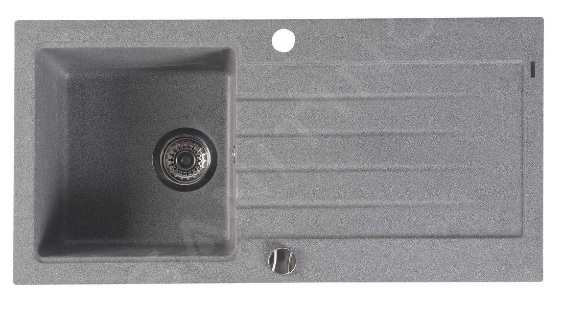 Dřez granitový Sapho GR1603 860×435 mm šedý SAPHO