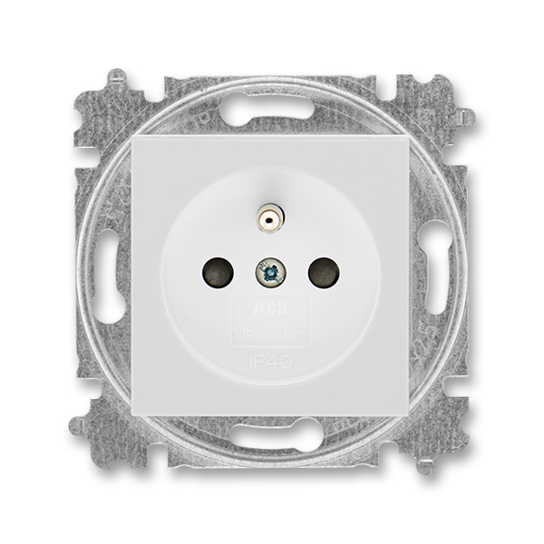 Zásuvka 230 V jednonásobná ABB Levit bílá