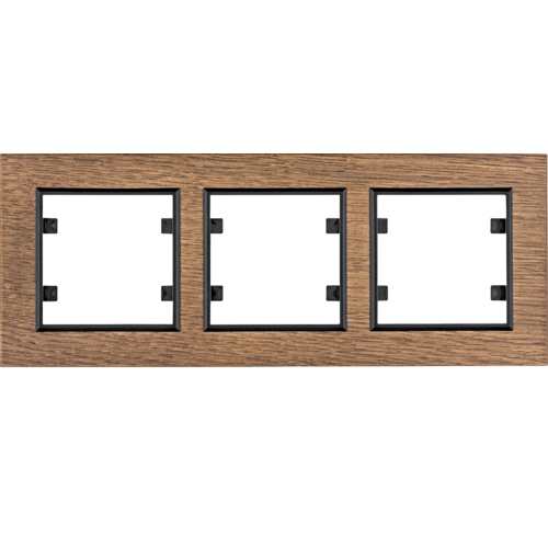 Rámeček Hager Lumina Passion trojnásobný horizontální černý dub HAGER