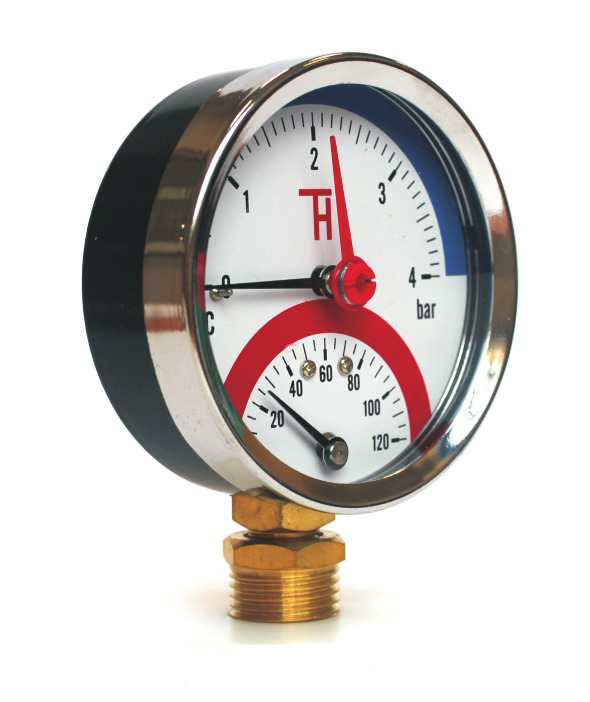 Termomanometr 6 bar 80 mm zadní