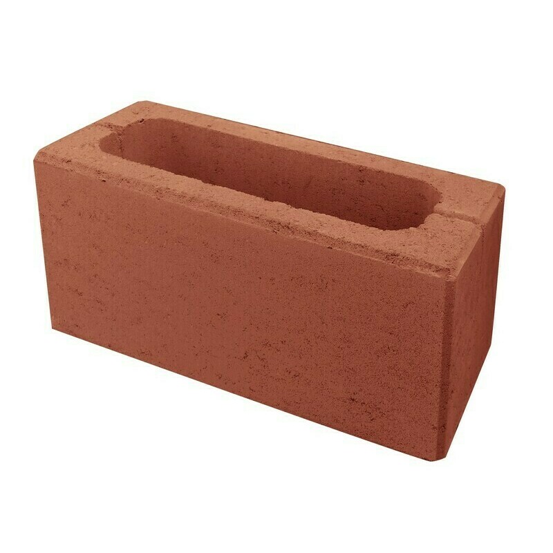 Tvárnice plotová hladká DITON H s fazetou červená 190×385×190 mm DITON