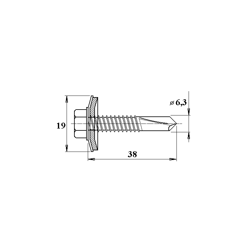 Šroub do železa TEX 6