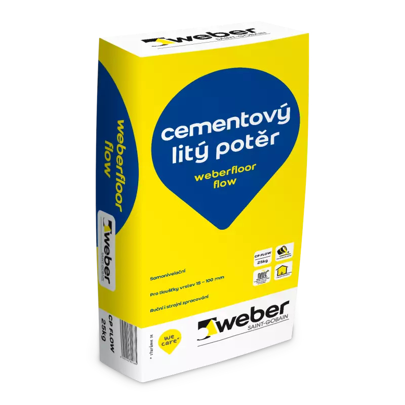 Potěr cementový litý weberfloor flow 25 kg weber