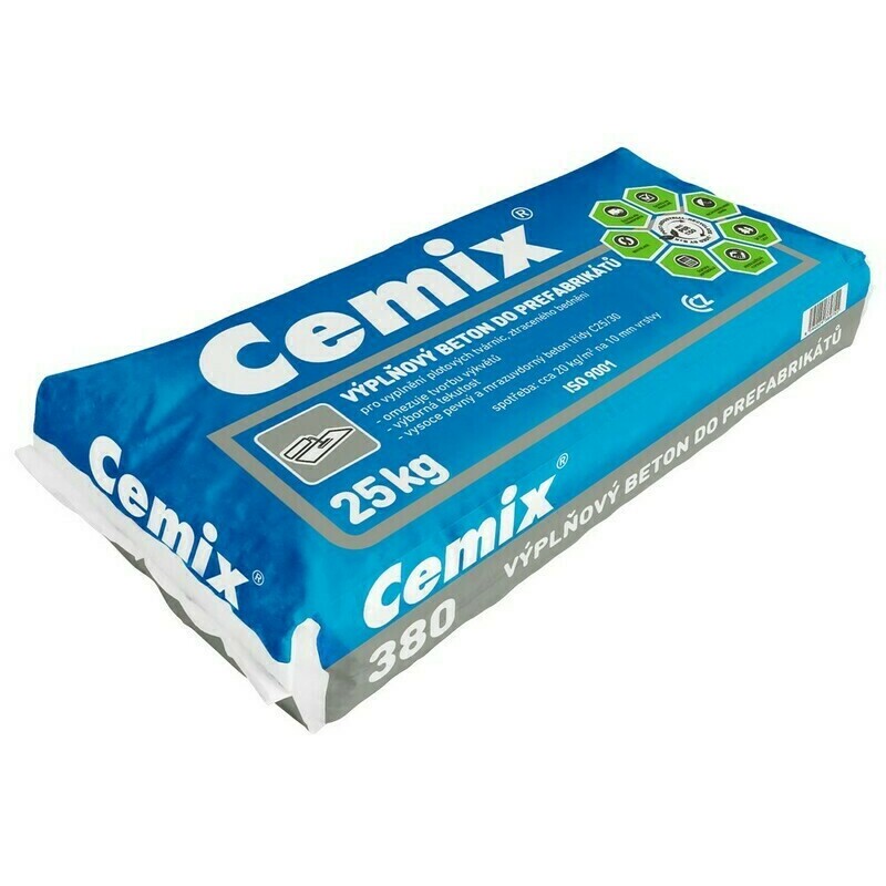 Beton C25/30 Cemix 380 výplňový do prefabrikátů 25 kg Cemix