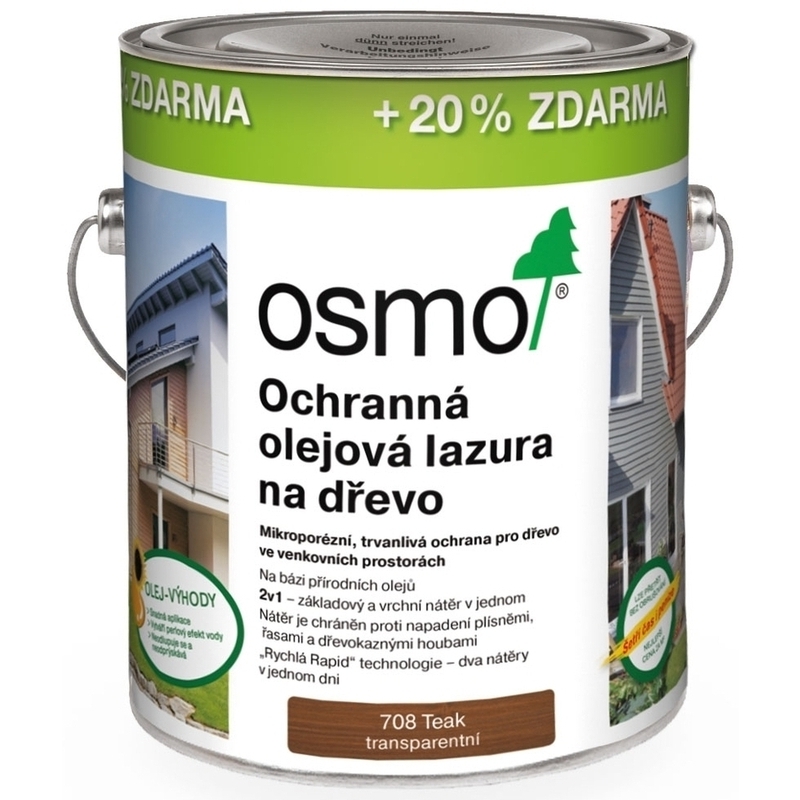 Lazura olejová ochranná Osmo 708 teak