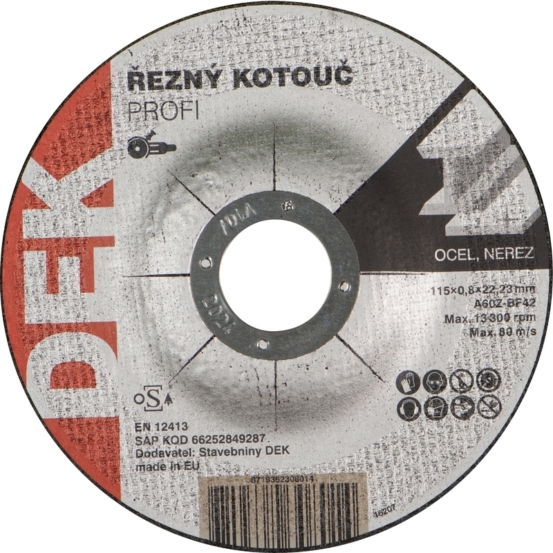 Kotouč řezný DEK PROFI 115×22