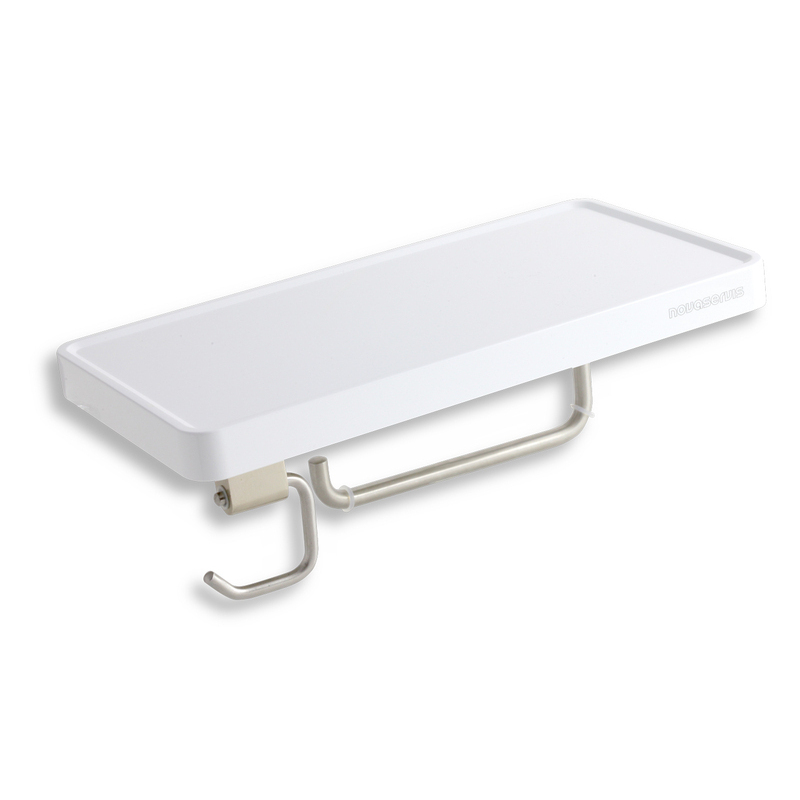 Polička s držákem role papíru a háčkem