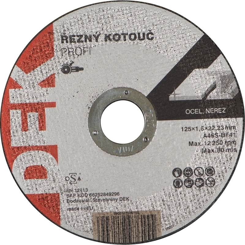 Kotouč řezný DEK PROFI 125×22