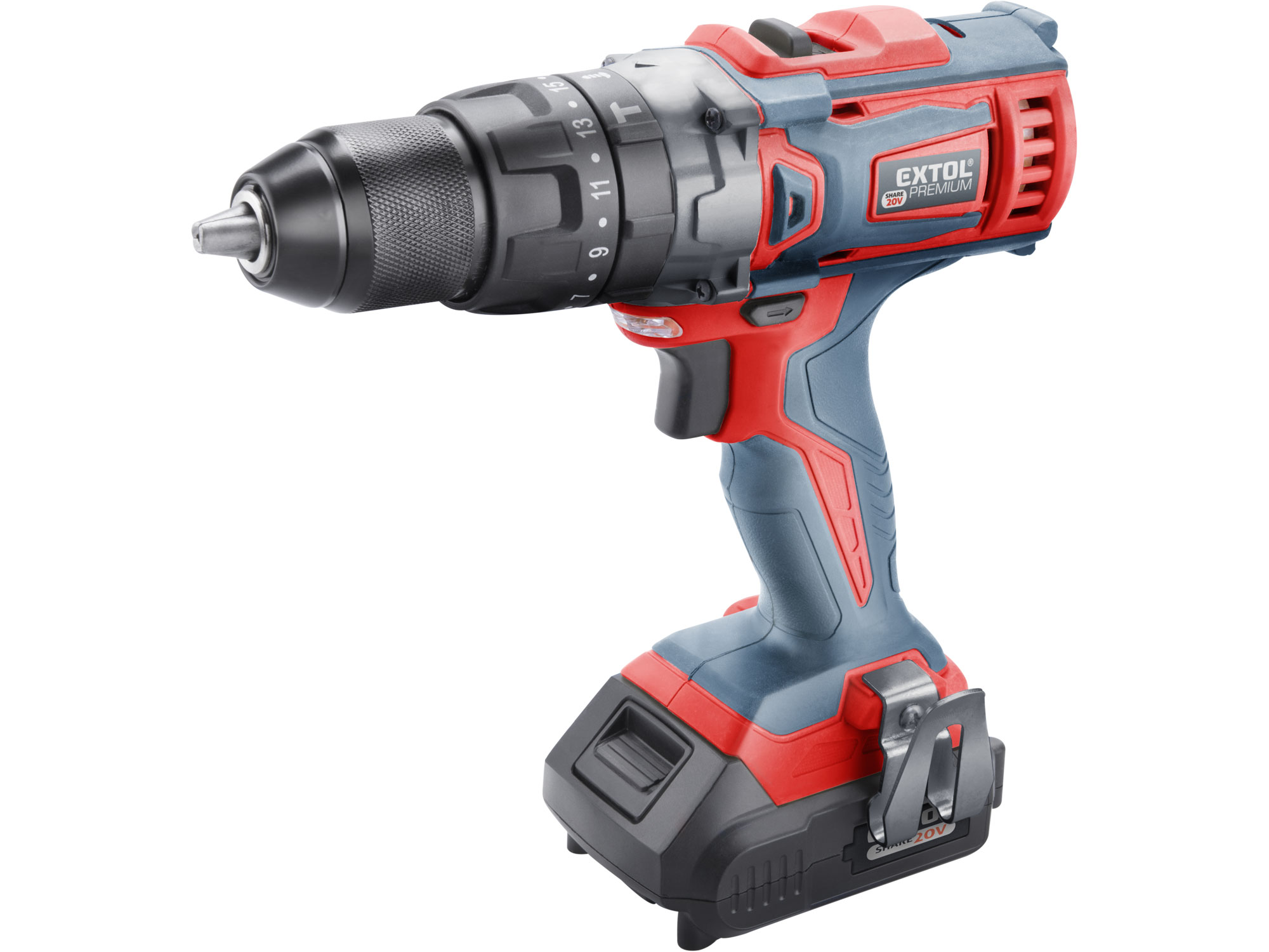 Šroubovák vrtací s příkl. AKU Extol Premium SHARE20V 8891804 Extol