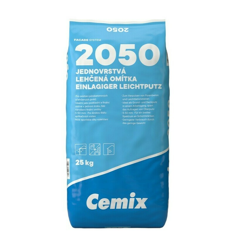 Omítka jednovrstvá Cemix 2050 lehčená 25 kg Cemix