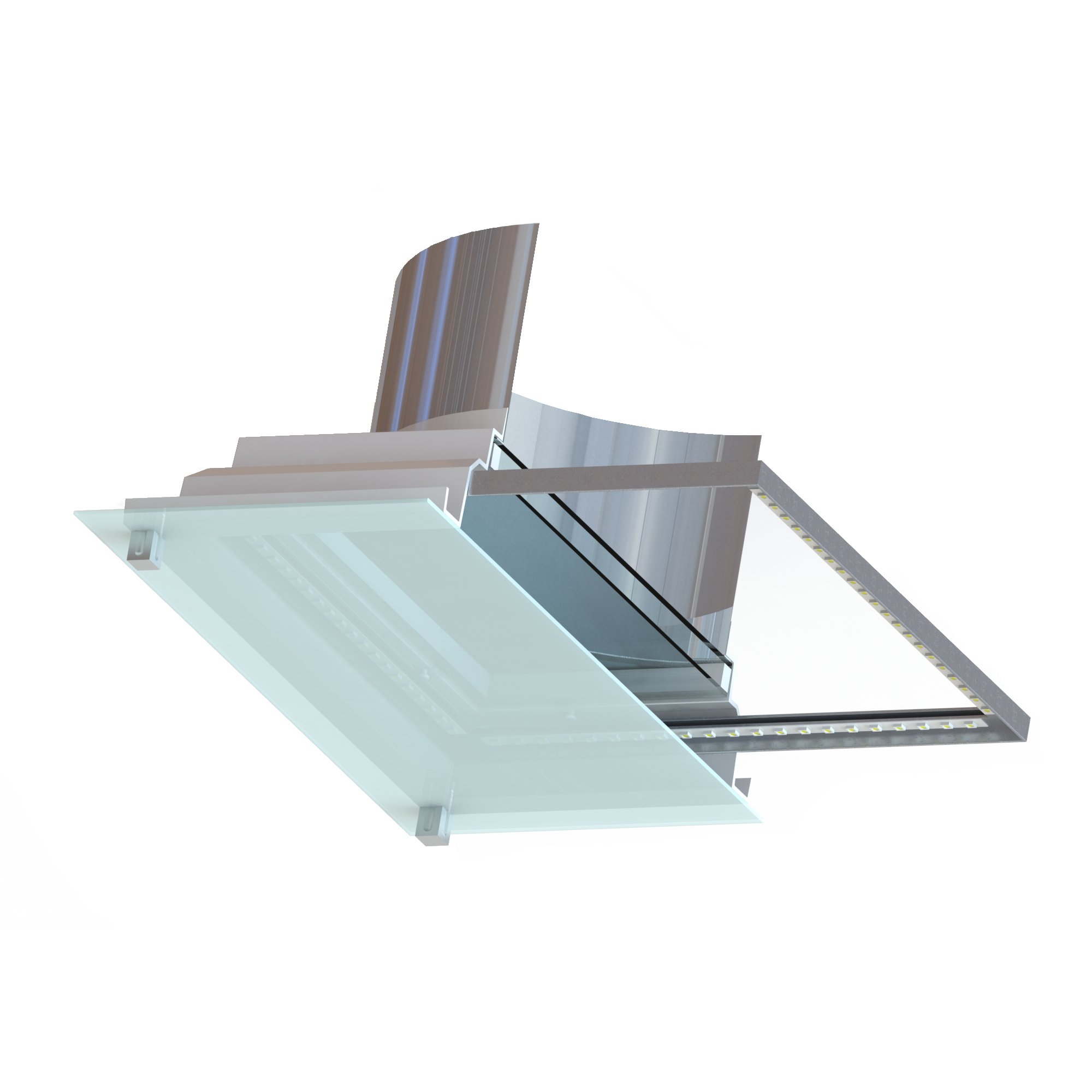 Osvětlení LED čtvercového světlovodu SUNIZER průměr 230 a 330 mm ABC