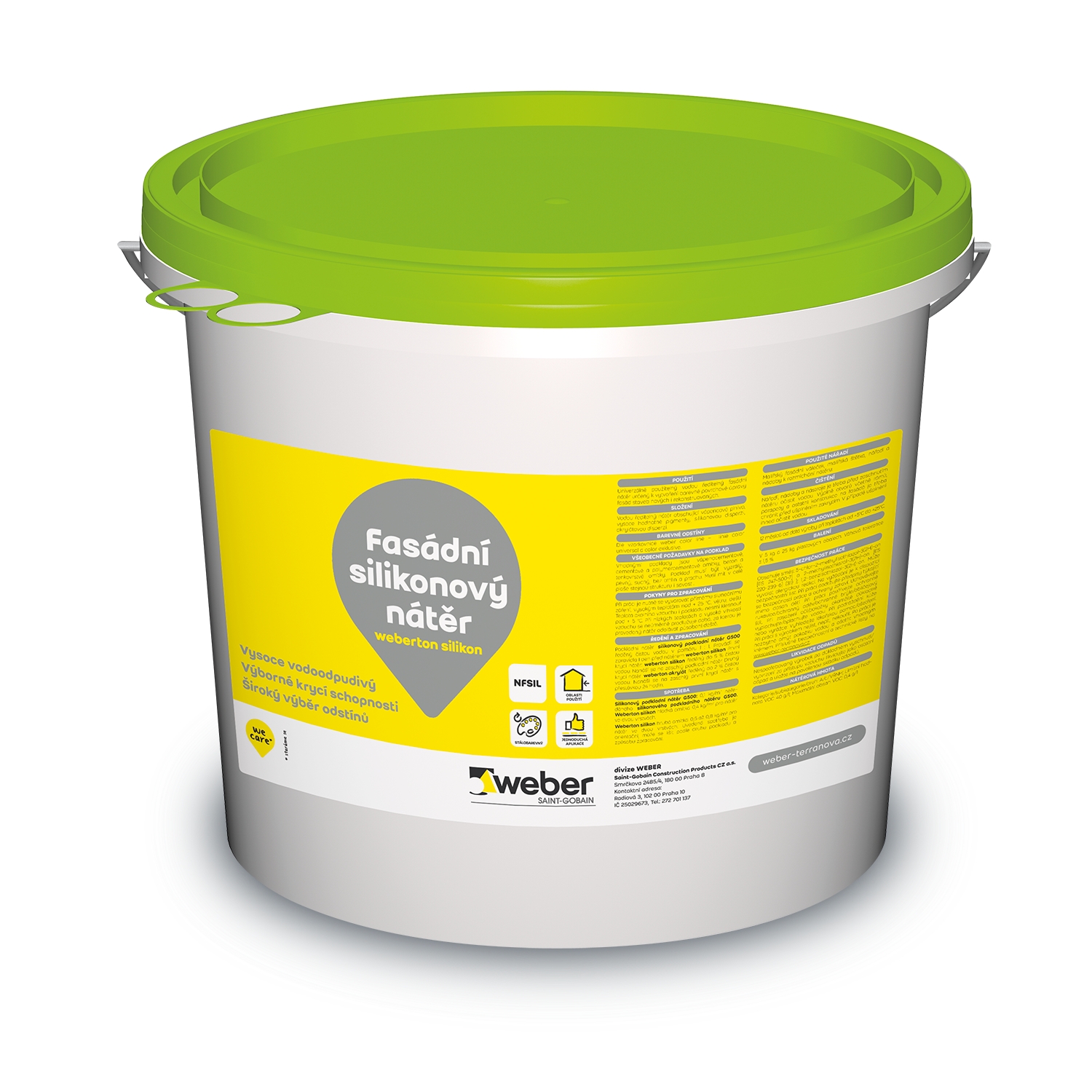 Barva fasádní weberton silikon OK3E 5 kg weber