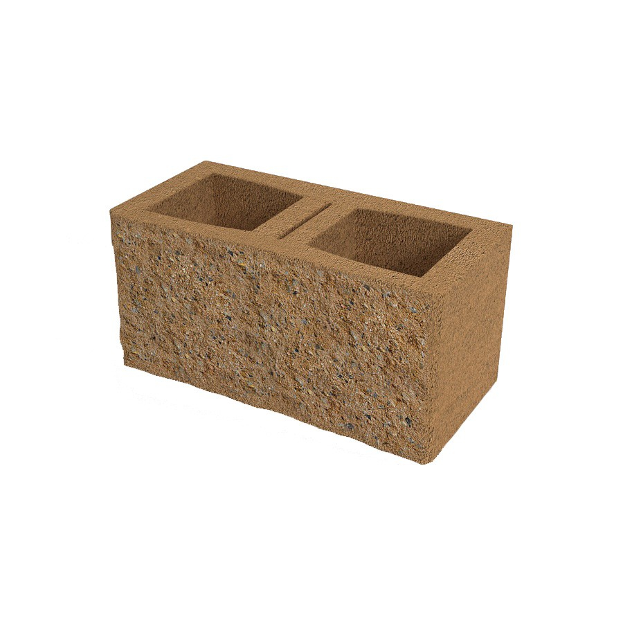 Tvárnice plotová štípaná DITON B bez fazety okrová 200×390×190 mm DITON