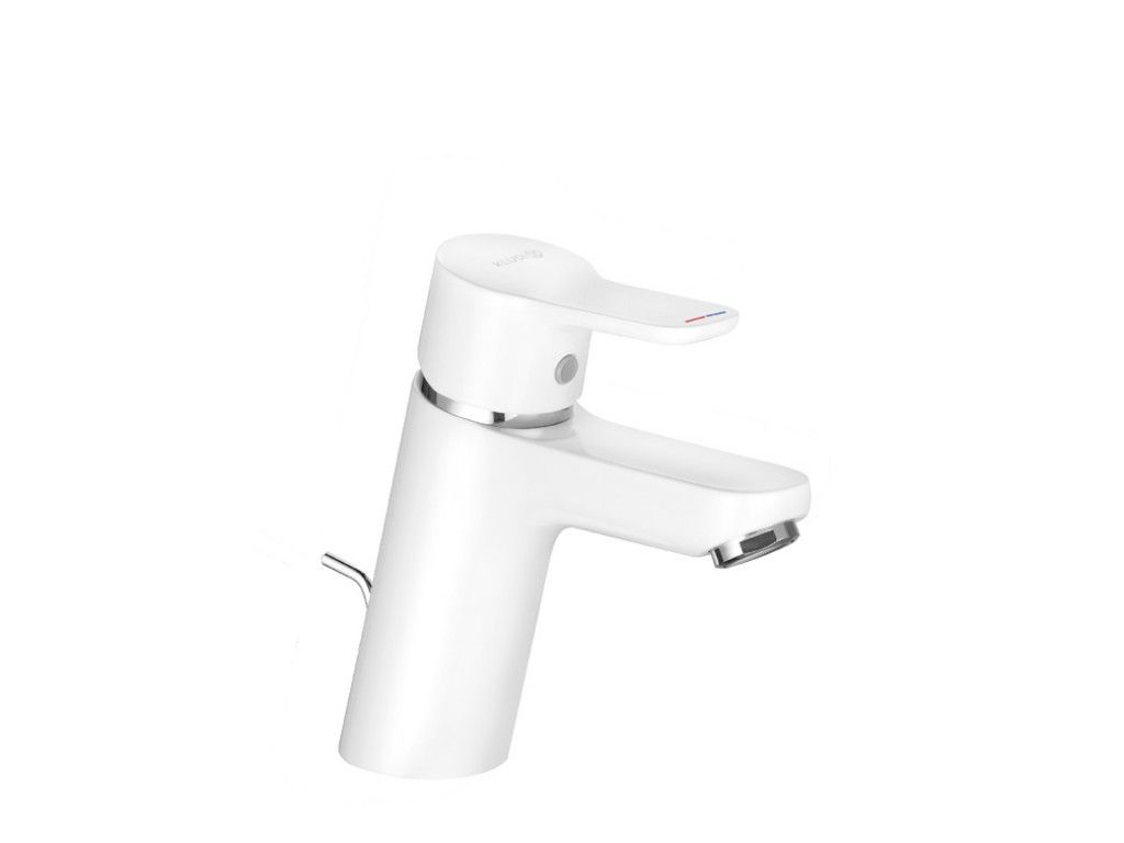 Baterie umyvadlová stojánková Kludi PURE&EASY 373829165 70 s výpustí bílá/chrom KLUDI