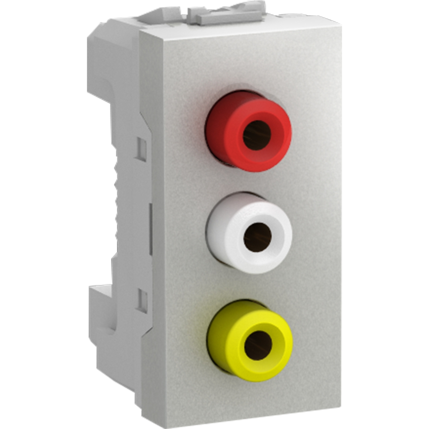 Zásuvka audio/video Schneider Unica 3× RCA (cinch) aluminium