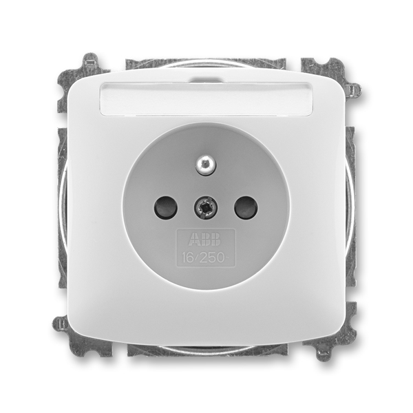 Zásuvka 230 V jednonásobná ABB Tango IP 40 popisové pole šedá ABB