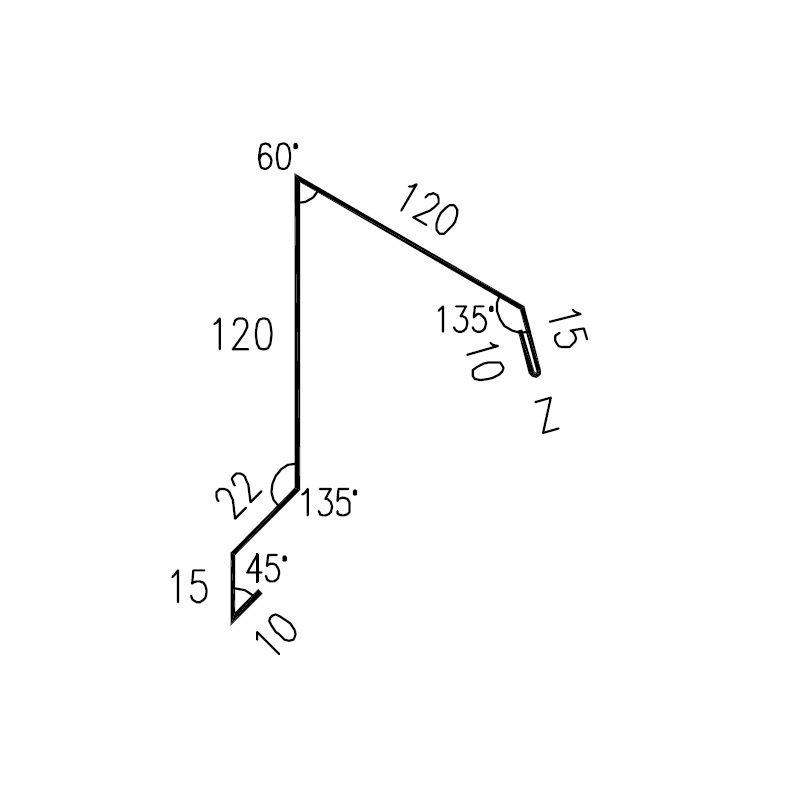 Ukončení pultové střechy RS312A-60 SP35 2M38A 0