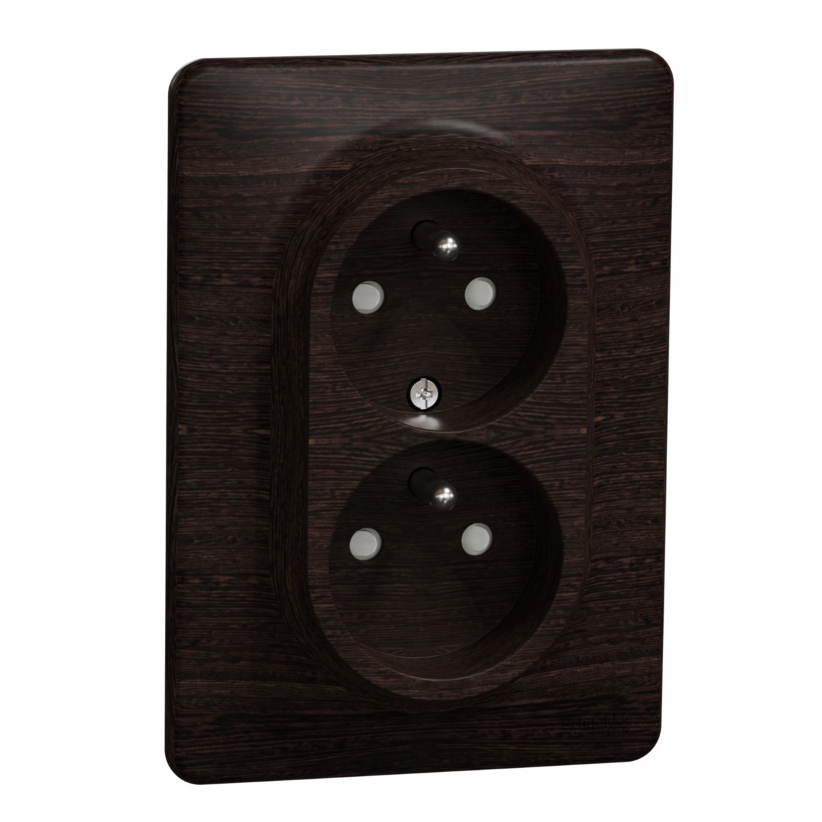 Zásuvka 230 V dvojnásobná kompletní Schneider Sedna Design wenge