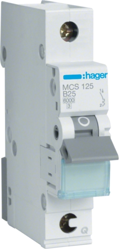 Jistič bezšroubový Hager MCS125 6 kA C 25 A Hager