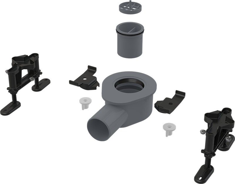 Sifon k podlahovým žlabům Alca APZ-S9 DN 50 a sada nastavitelných nohou ALCADRAIN