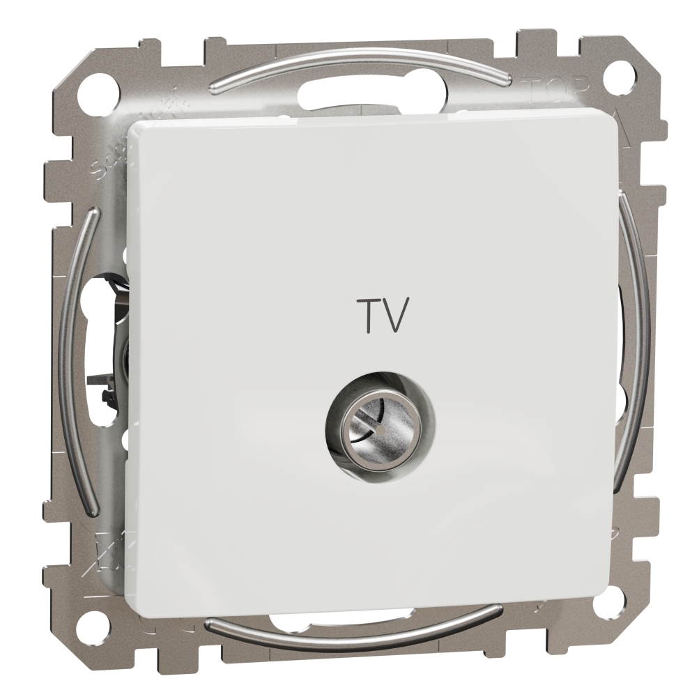 Zásuvka anténní průběžná Schneider Sedna Design TV 7 dB bílá