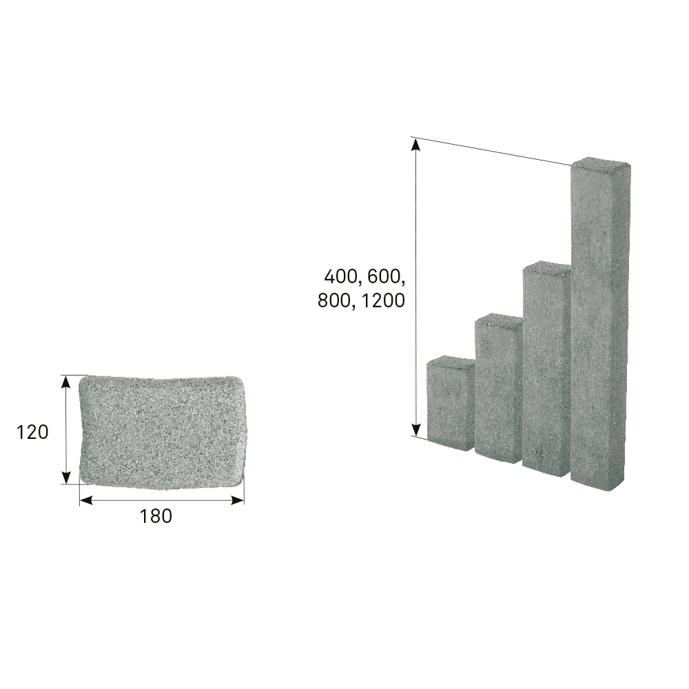 Palisáda betonová BEST KADENT standard antracit 120×180×600 mm BEST