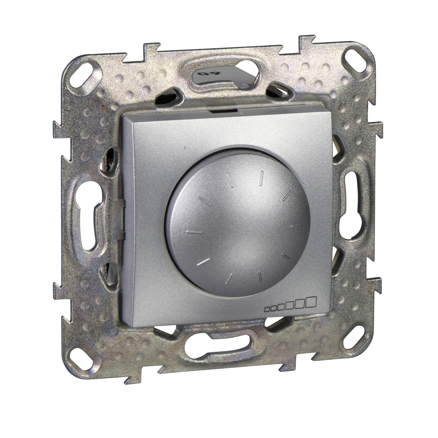 Stmívač otočný Schneider Unica aluminium