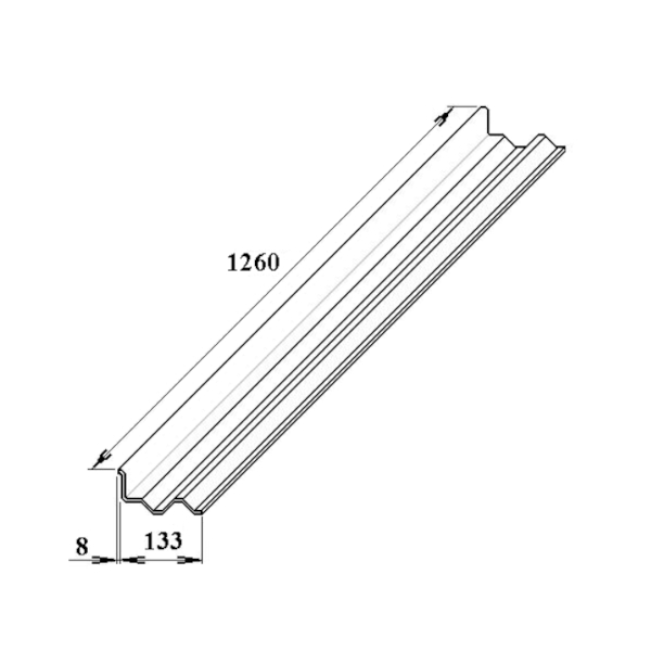 Příložník boční polykarbonátový 76/16 čirý 130×50×1260 mm LANIT PLAST
