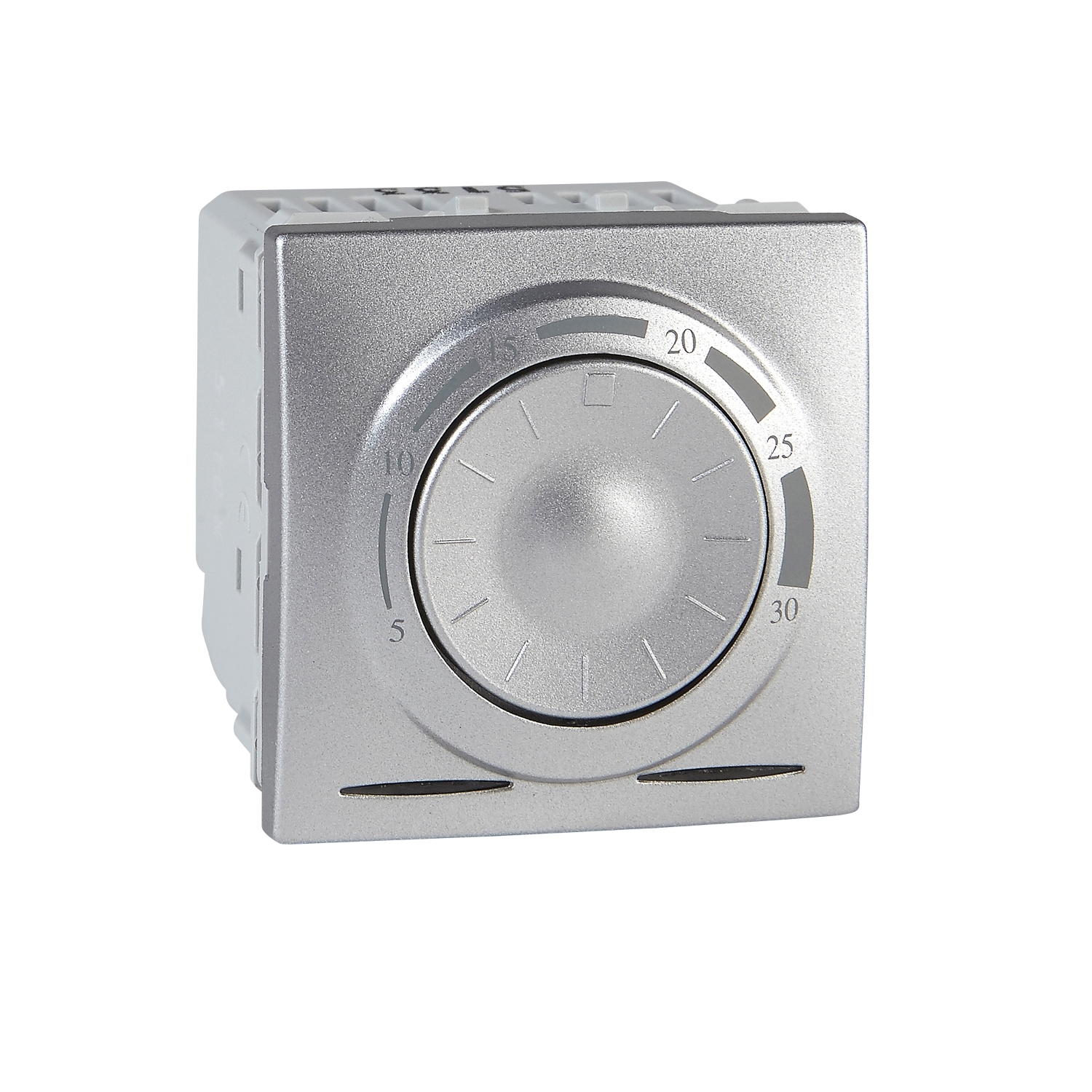 Termostat otočný Schneider Unica aluminium