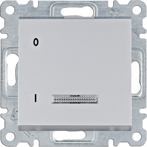 Spínač řazení 1So Hager Lumina s popisem stříbrná HAGER