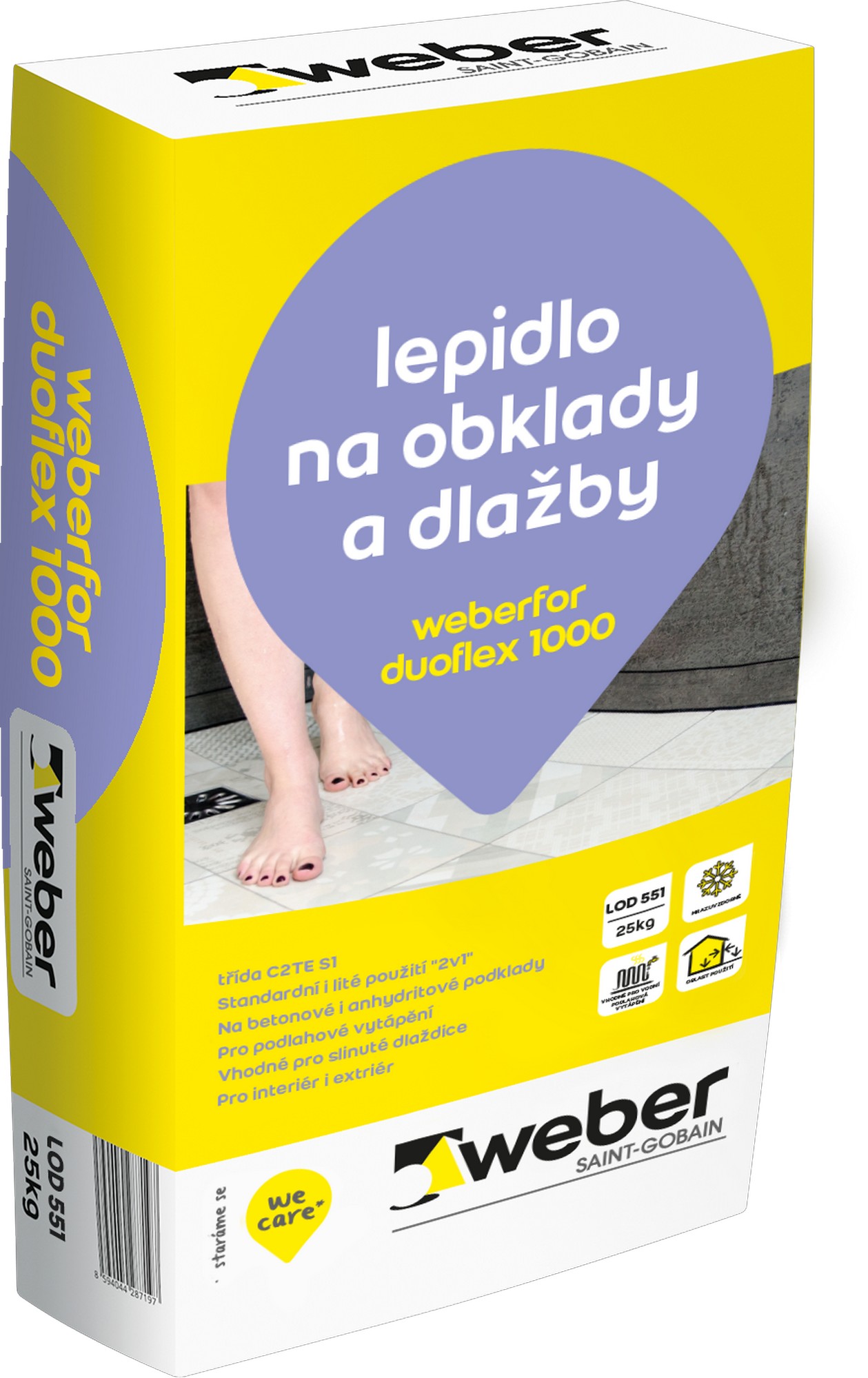 Lepidllo cementové C2TE S1 weberfor duoflex 1000 25 kg weber