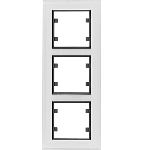 Rámeček Hager Lumina Passion trojnásobný vertikální bílé sklo HAGER