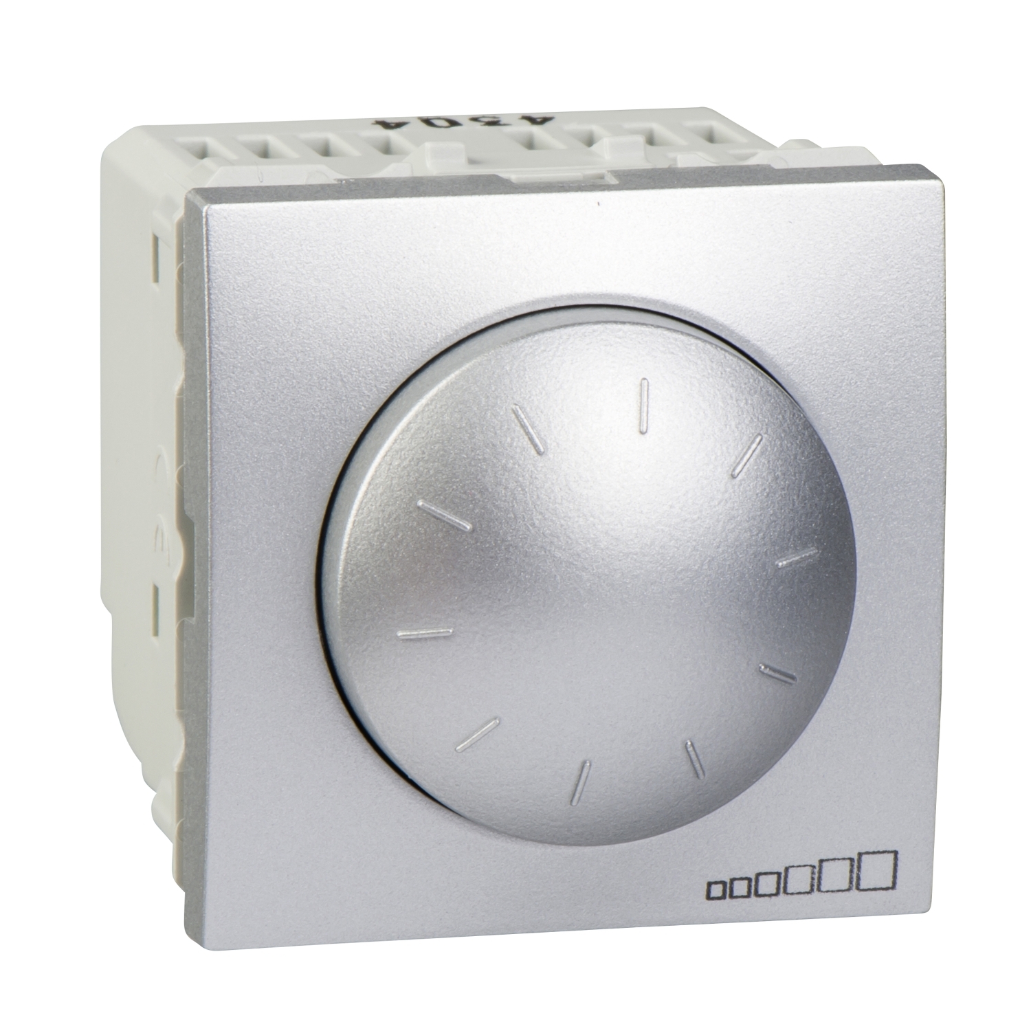 Stmívač otočný Schneider Unica 1–10 V aluminium